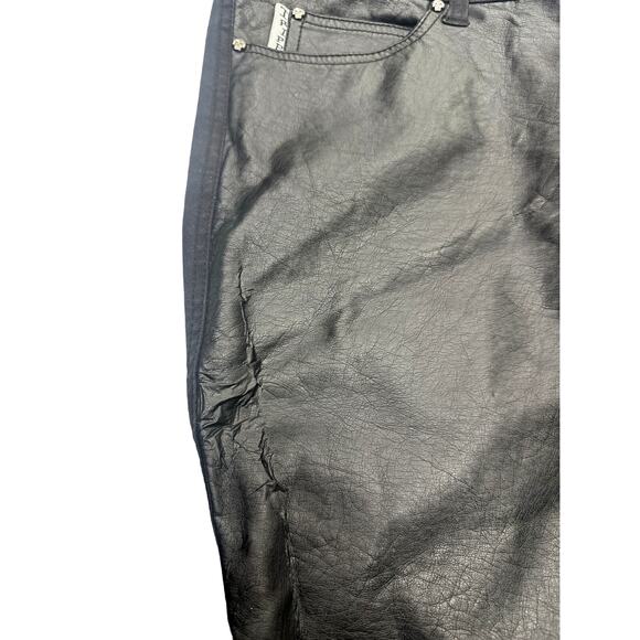 Tripp NYC Faux Leather Pants Plus Size 24 Skull Black - Picture 5 of 6